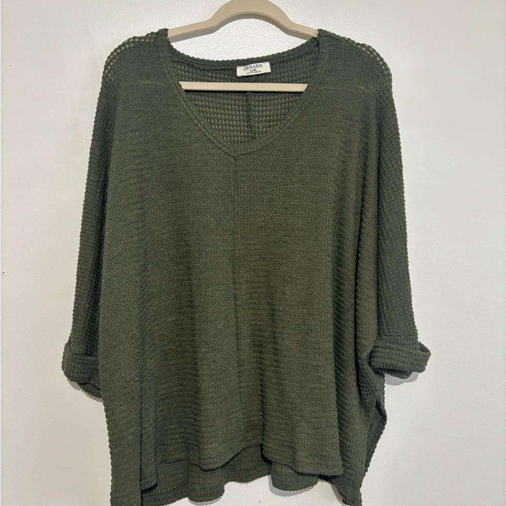 NWOT Green Knit Sweater - Picture 3 of 6